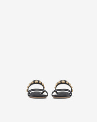 Thulite sandals in leather - Black