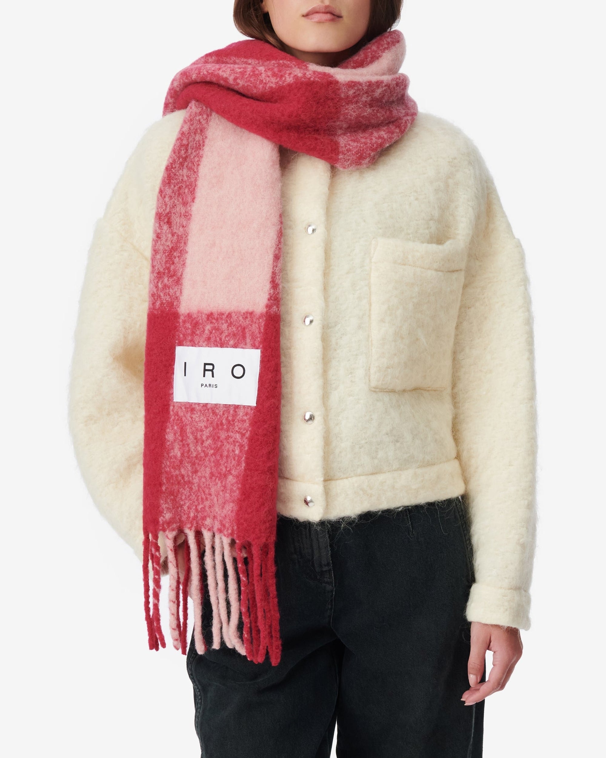 Auray alpaca scarf - Fushia & Light Pink
