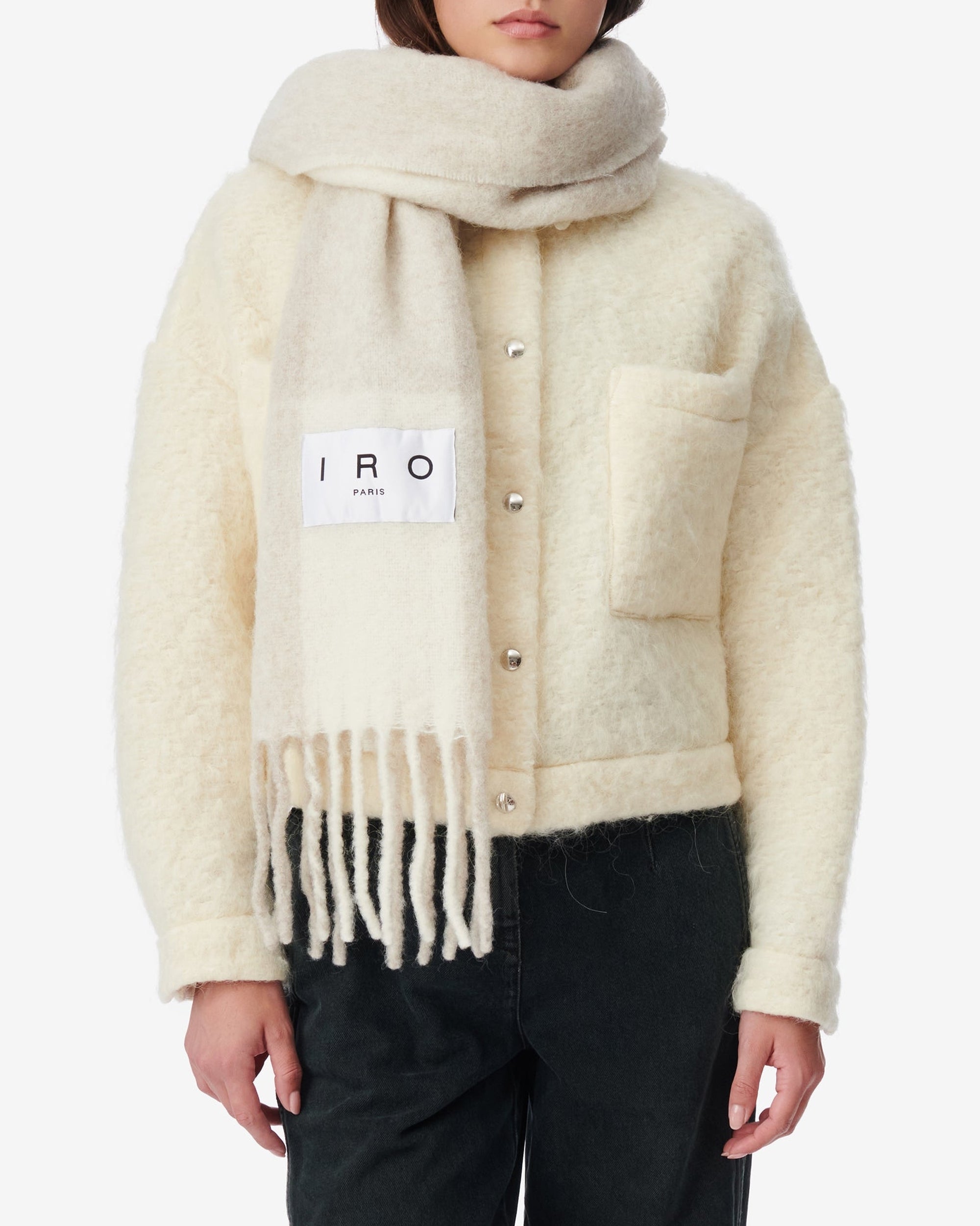 Auray alpaca scarf - White & Beige