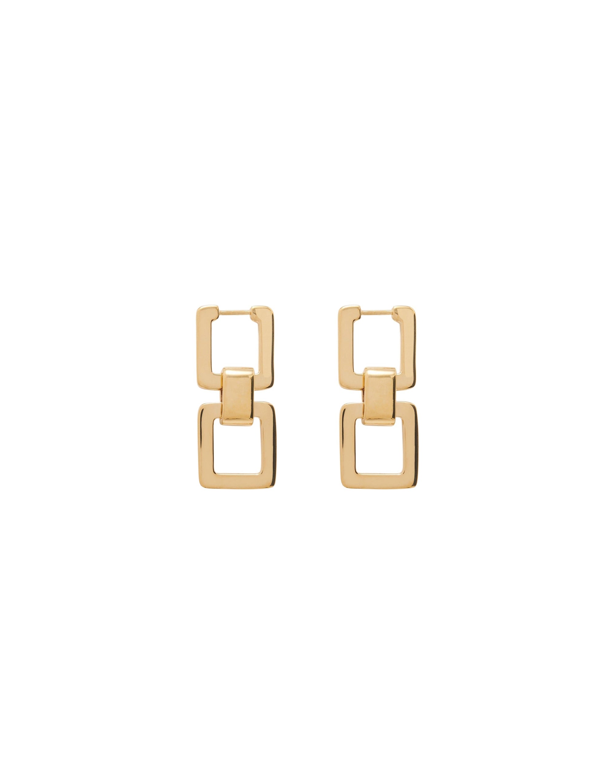 Square Pendant earrings - Gold