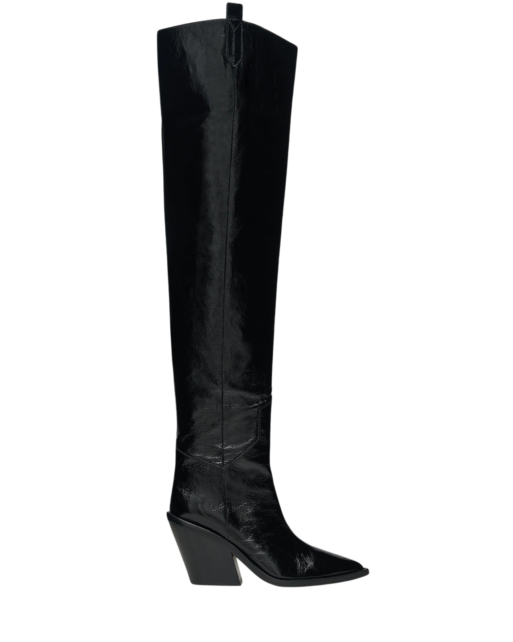 Mazolac leather heeled thigh boots - Black