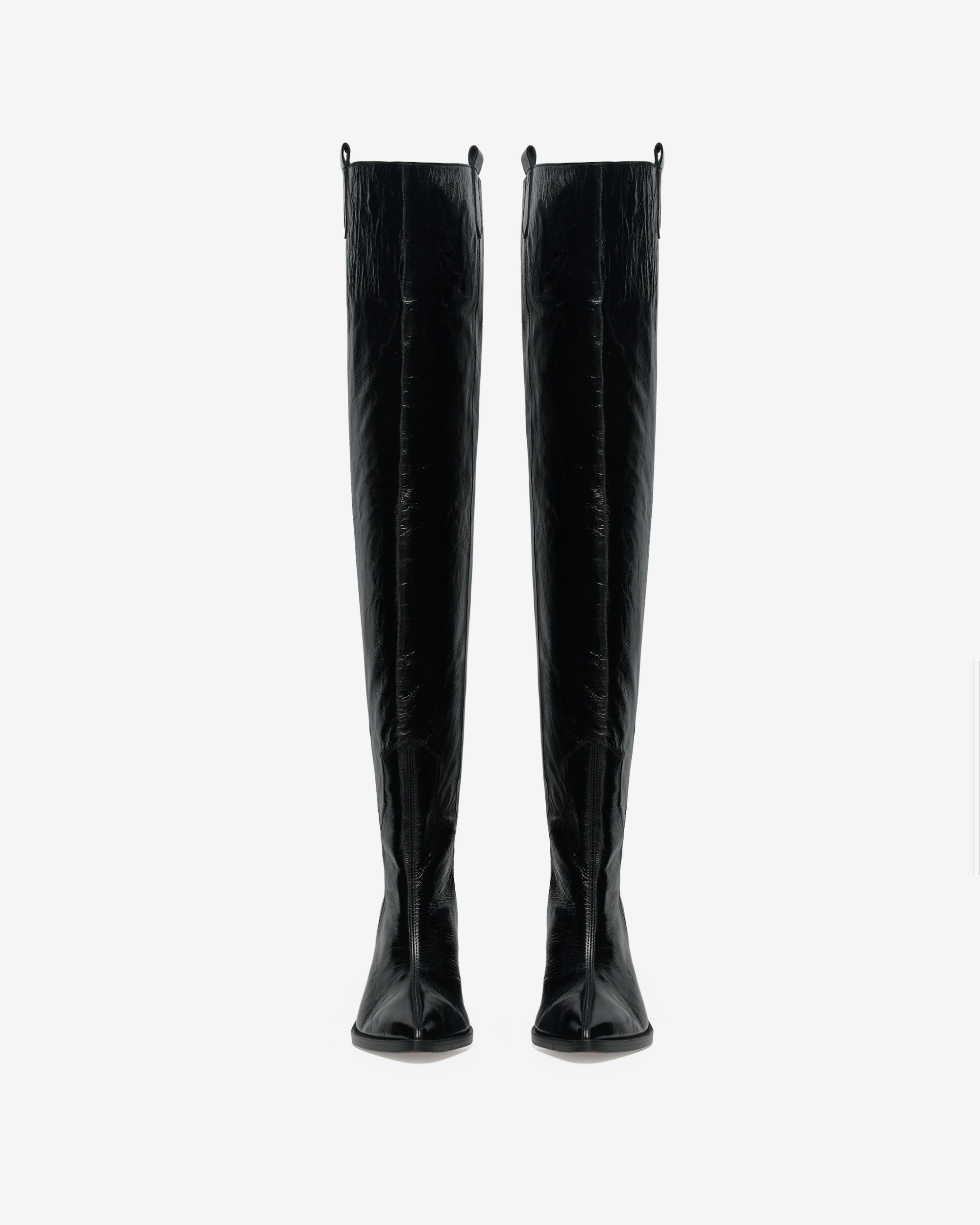 Mazolac leather heeled thigh boots - Black