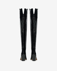 Mazolac leather heeled thigh boots - Black