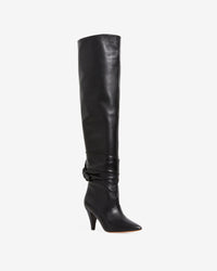 Noric 85 leather heeled thigh boots - Black