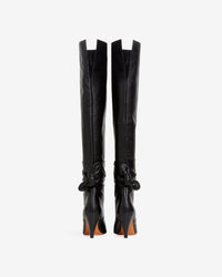 Noric 85 leather heeled thigh boots - Black