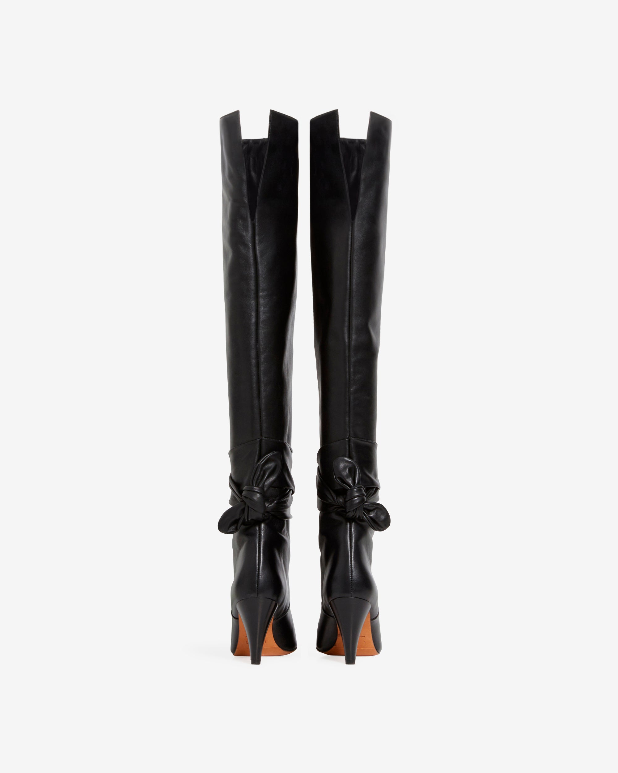 Noric 85 leather heeled thigh boots - Black