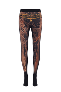 Wet Nuisette Printed Jersey Leggings - Camel