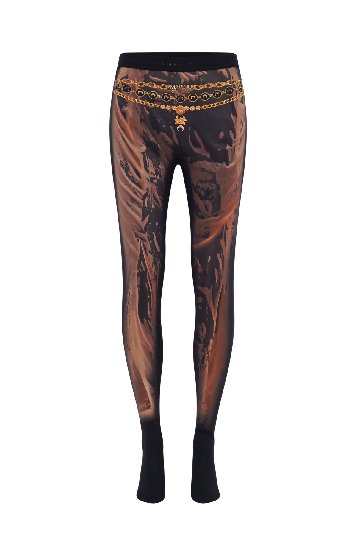 Wet Nuisette Printed Jersey Leggings - Camel