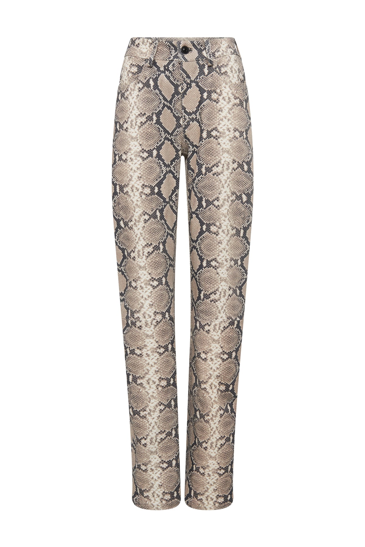 Pantalon droit en cuir imprimé - Grege