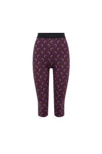 Moon Printed Jersey Capri Pants - Violet