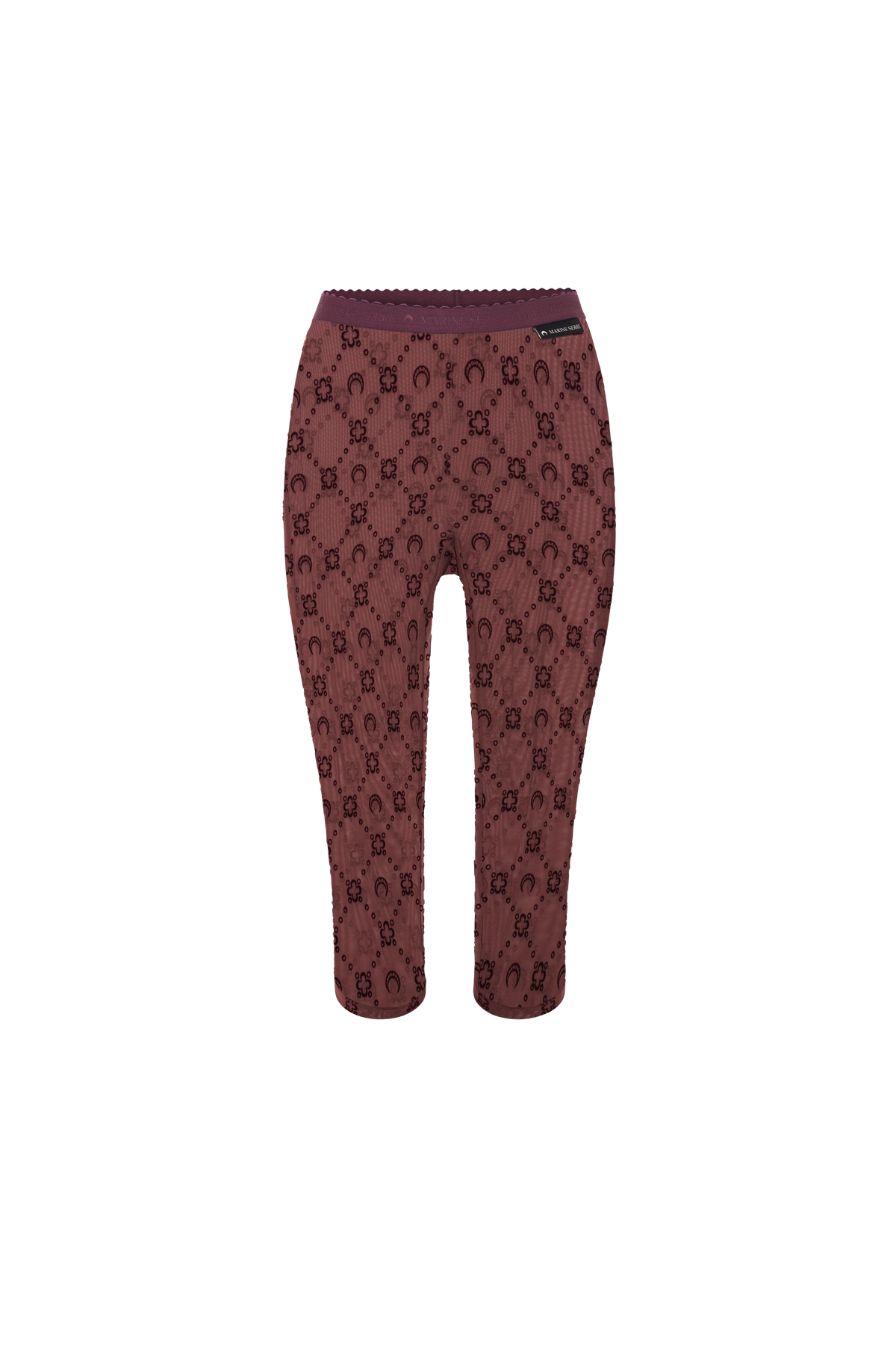 Moonogram Mesh Flock Capri Pants - Violet