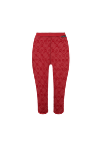 Moonogram Mesh Flock Capri Pants - Rouge