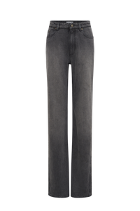 Moon Laser Grey Wash Denim High-Waist Fl - Gris