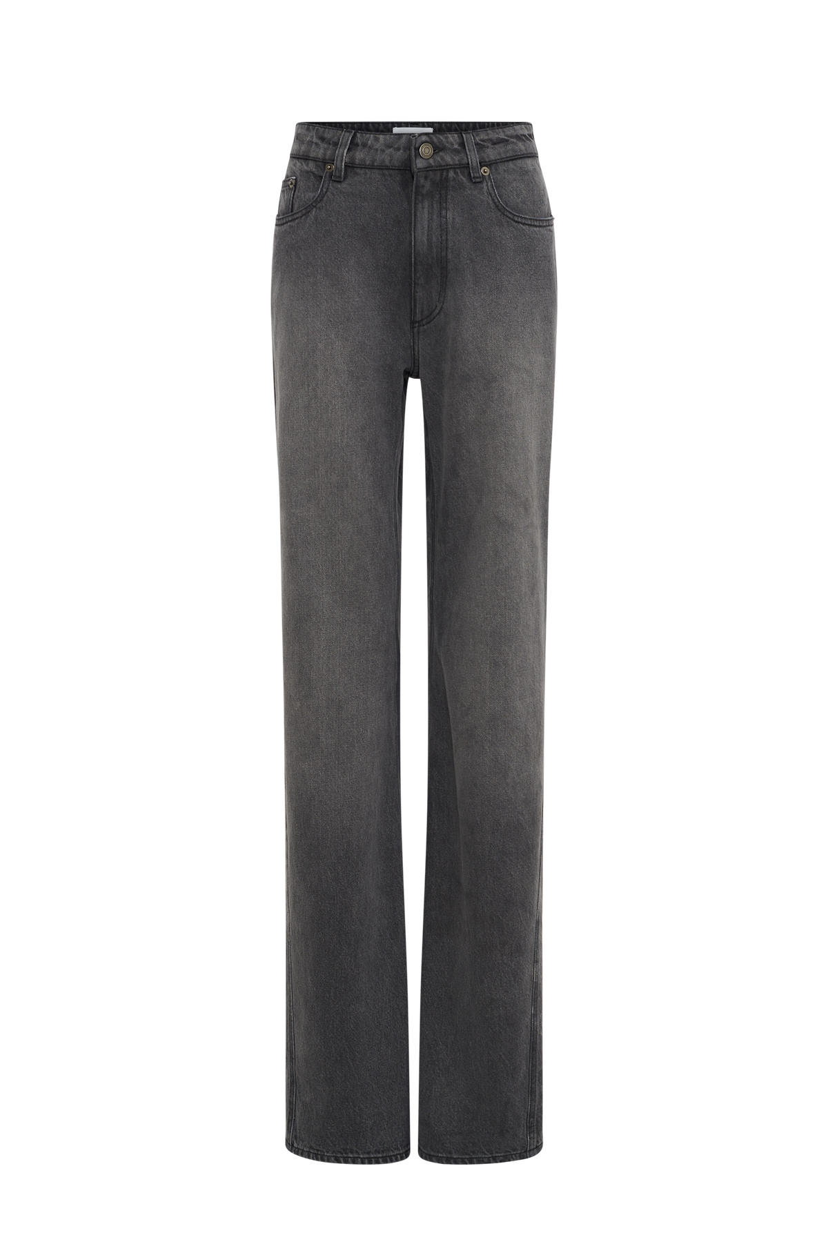 Moon Laser Grey Wash Denim High-Waist Fl - Gris