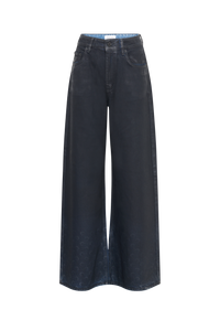 Moon Waxed Denim High-Waist Flare Jeans - Noir