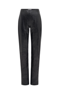 Glossy Moon Leather Straight Trousers - Noir