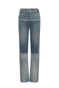 Regenerated Denim Jeans - Beige