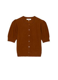 THE CASHMERE POINTELLE CARDICHESTNUT