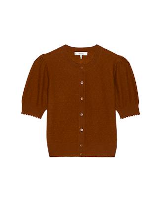 THE CASHMERE POINTELLE CARDICHESTNUT