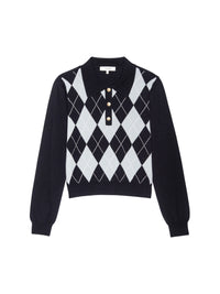 THE ARGYLE POLOGREY MULTI