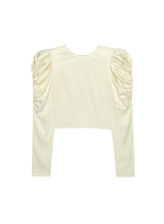 THE SILK BACKLESS BLOUSECREAM