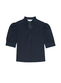 THE RUFFLE COLLAR TOPNAVY