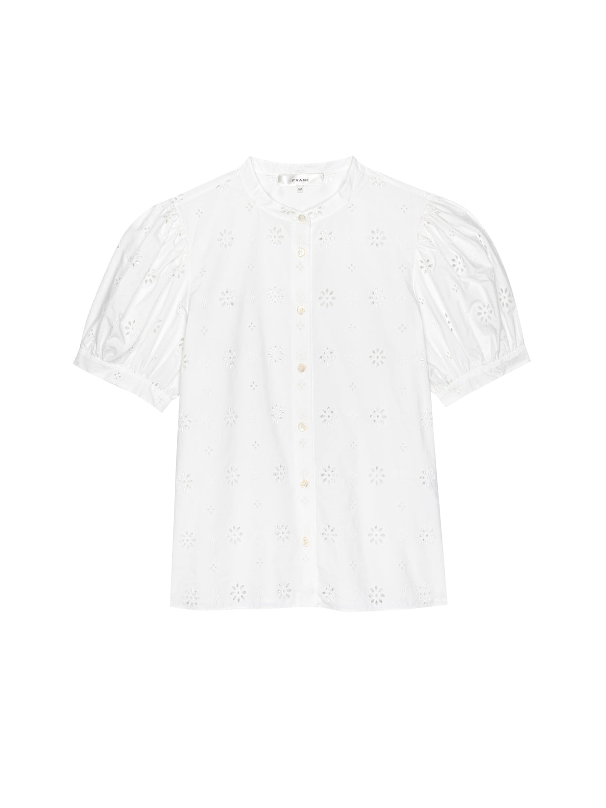 THE EYELET GATHERED TOPWHITE