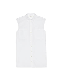 THE SLEEVELESS SHIRT DRESSWHITE