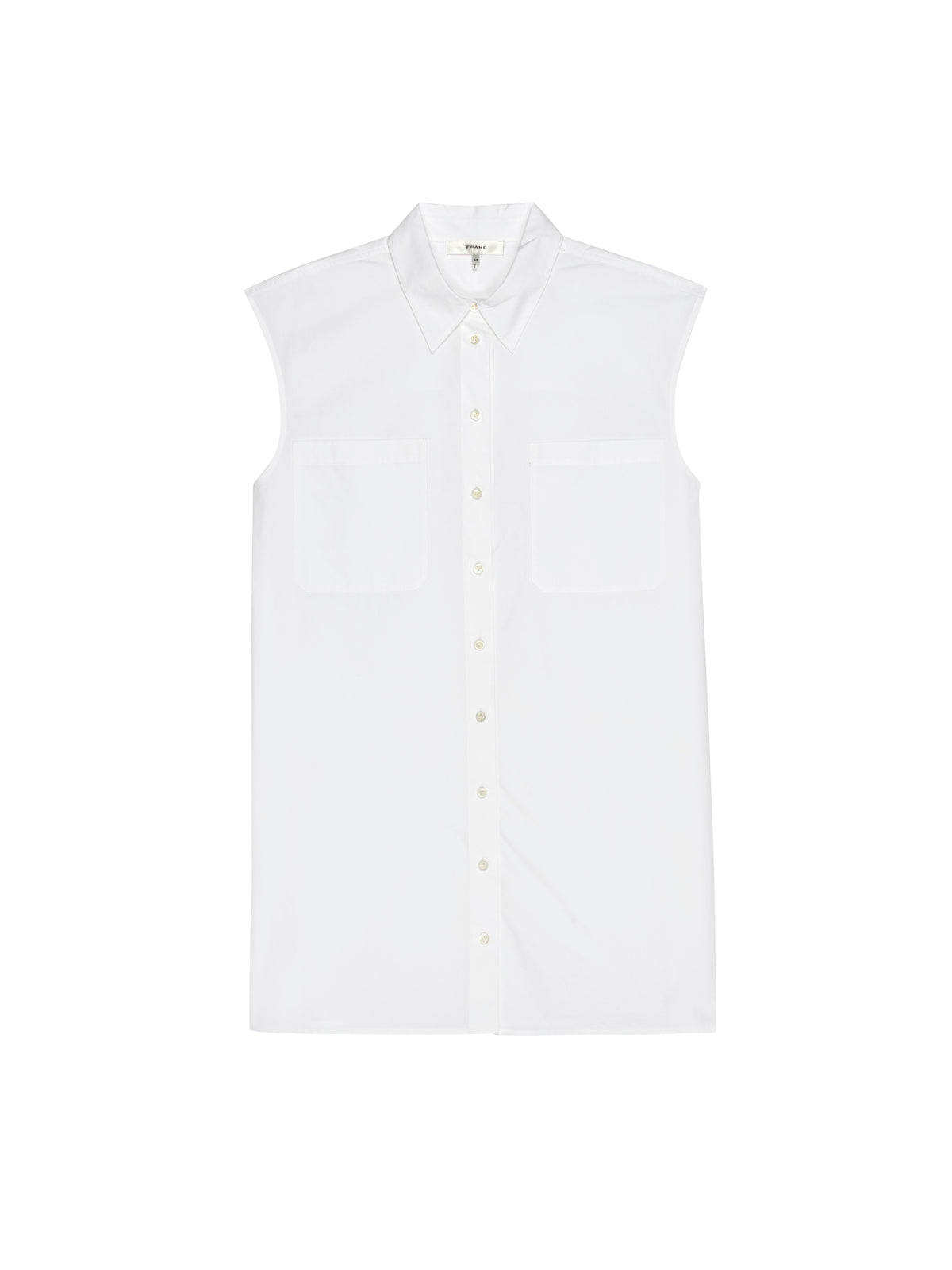 THE SLEEVELESS SHIRT DRESSWHITE