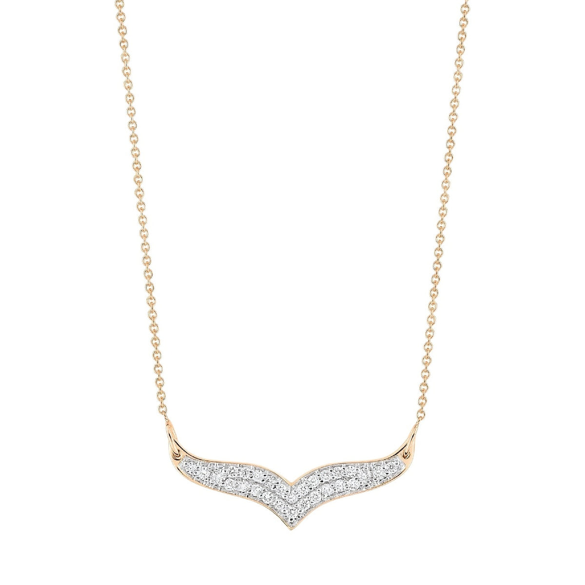Collier Wise en or rose 18 carats avec diamants  - Blanc