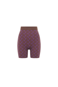 Moon Printed Jersey Biker Shorts - Violet