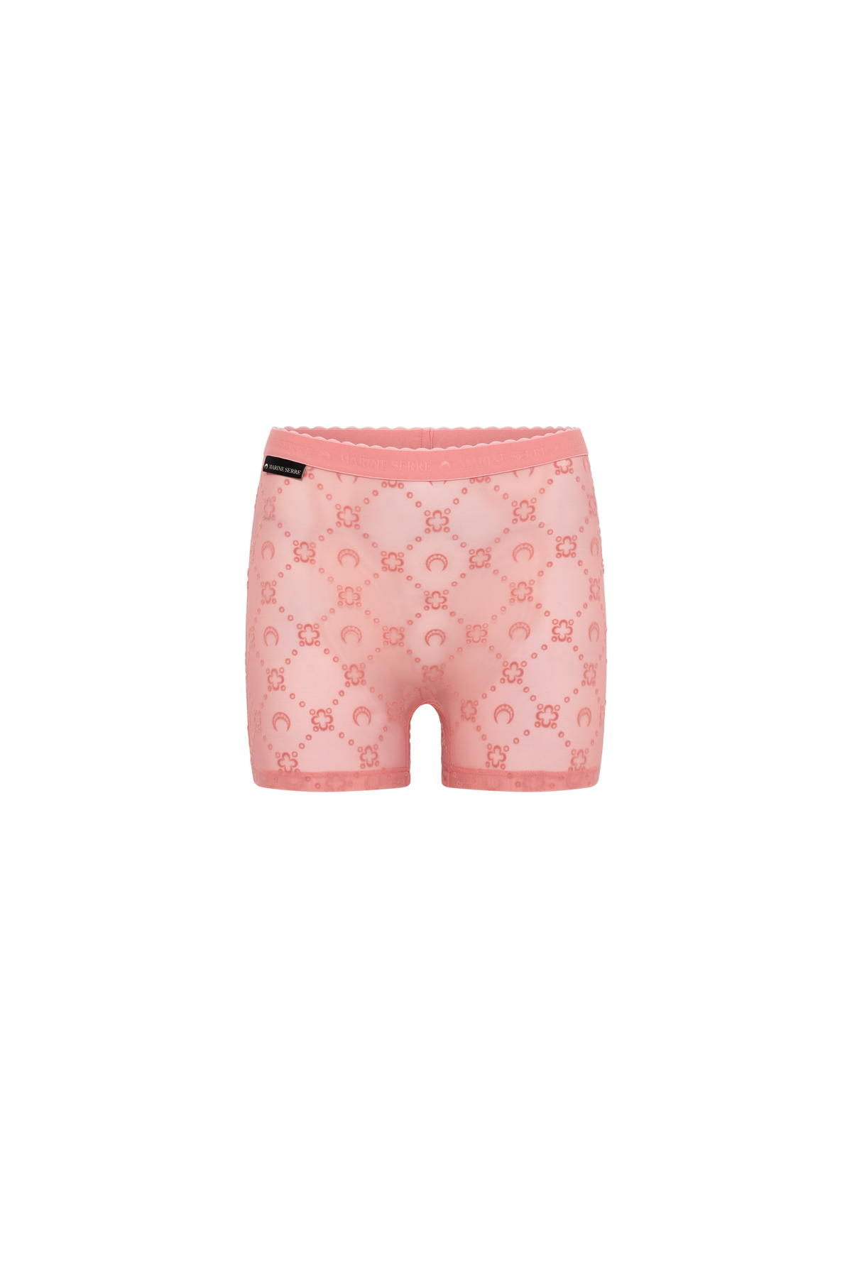 Recycled Mesh Flock Mini Shorts - Rose
