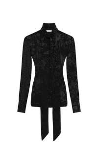 Regenerated Raso Silk Scarves Ls Blouse - Noir