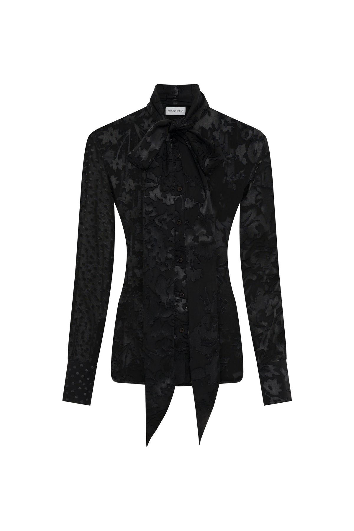 Regenerated Raso Silk Scarves Ls Blouse - Noir