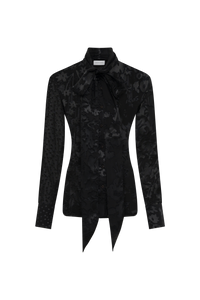Regenerated Raso Silk Scarves Ls Blouse - Noir