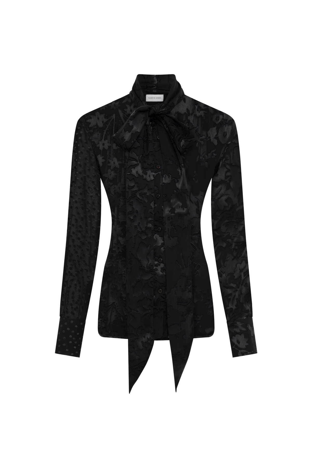 Regenerated Raso Silk Scarves Ls Blouse - Noir
