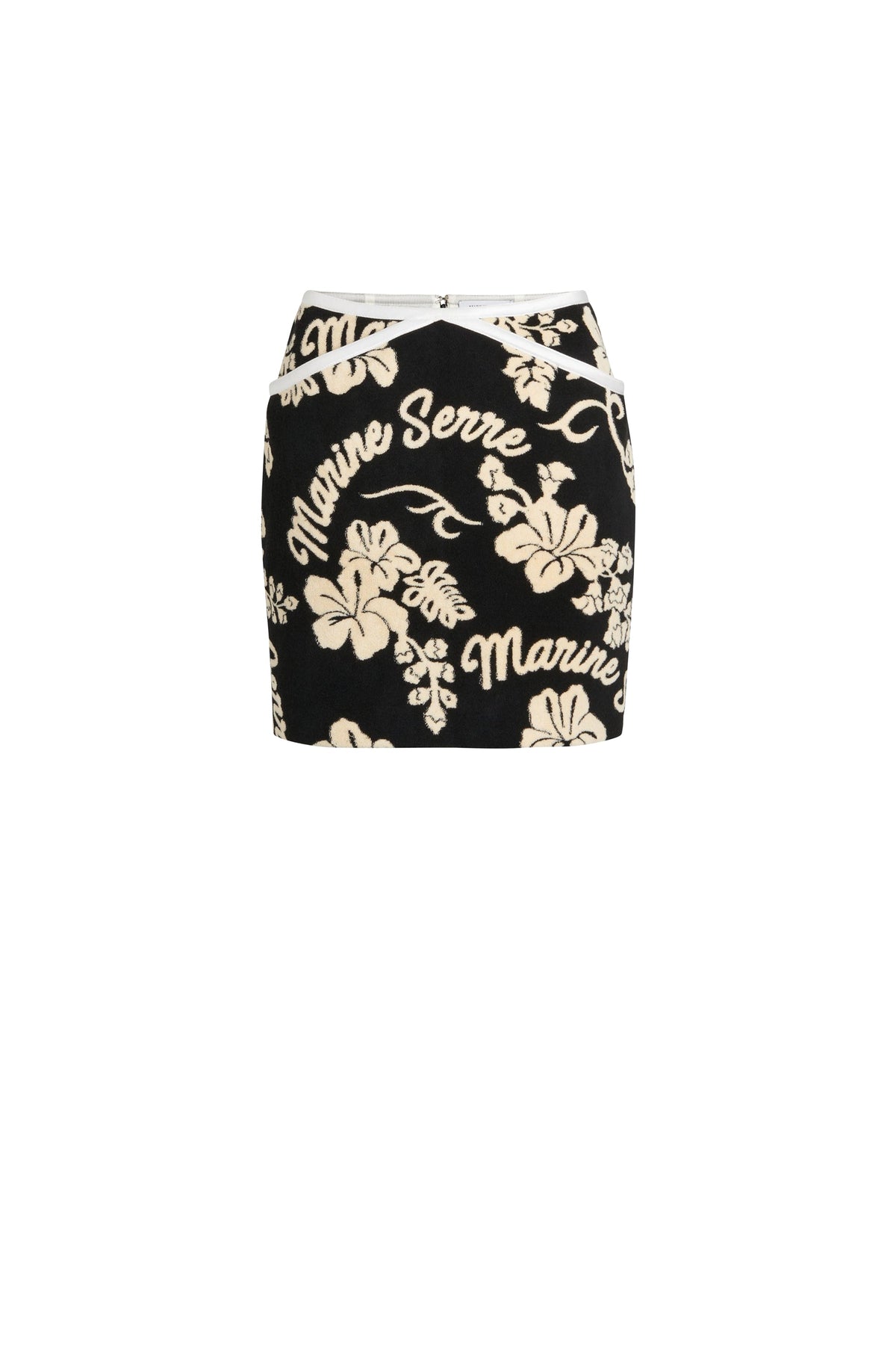 Jupe courte en jersey jacquard - Black