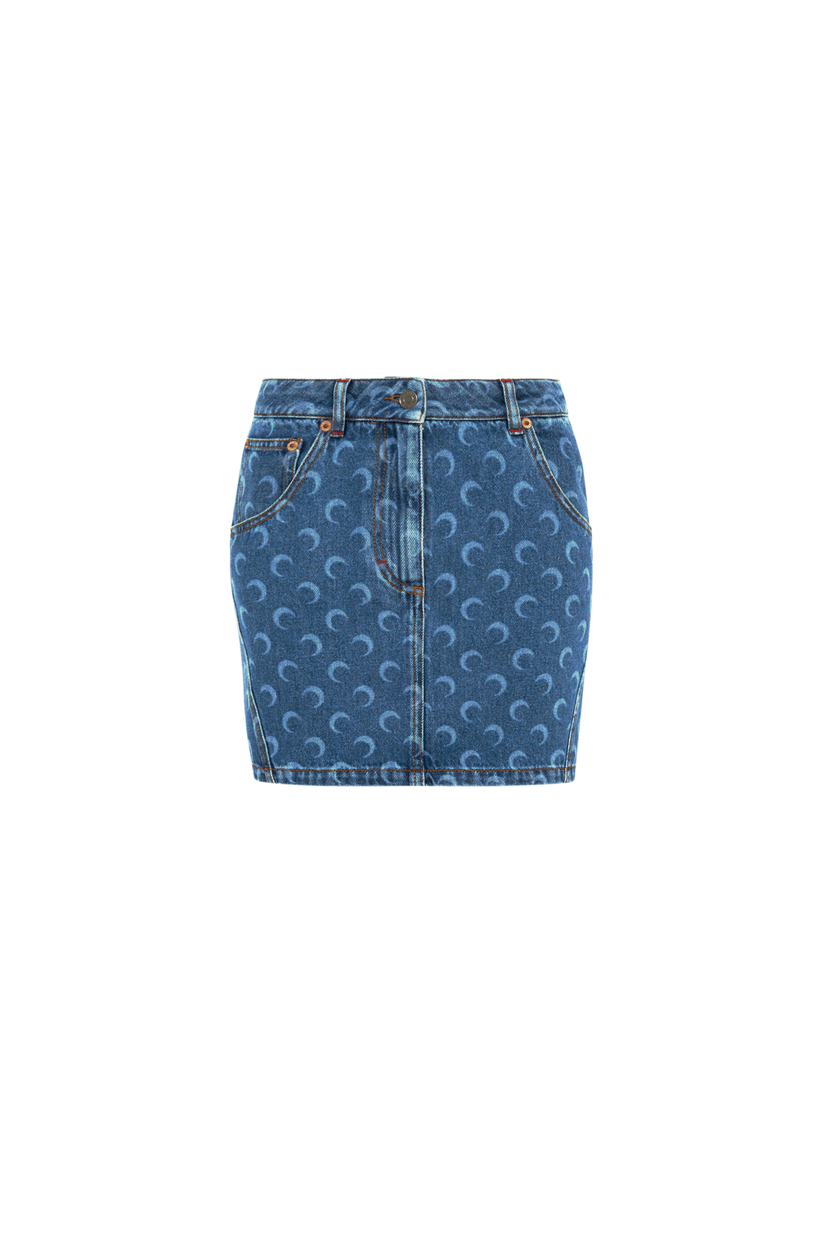 Moon Laser Denim Mini Skirt - Bleu