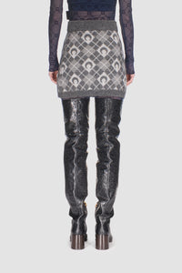 Moon Argyle Knit Mini Skirt - Gris