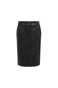 Vintage Moon Leather Midi Skirt - Gris
