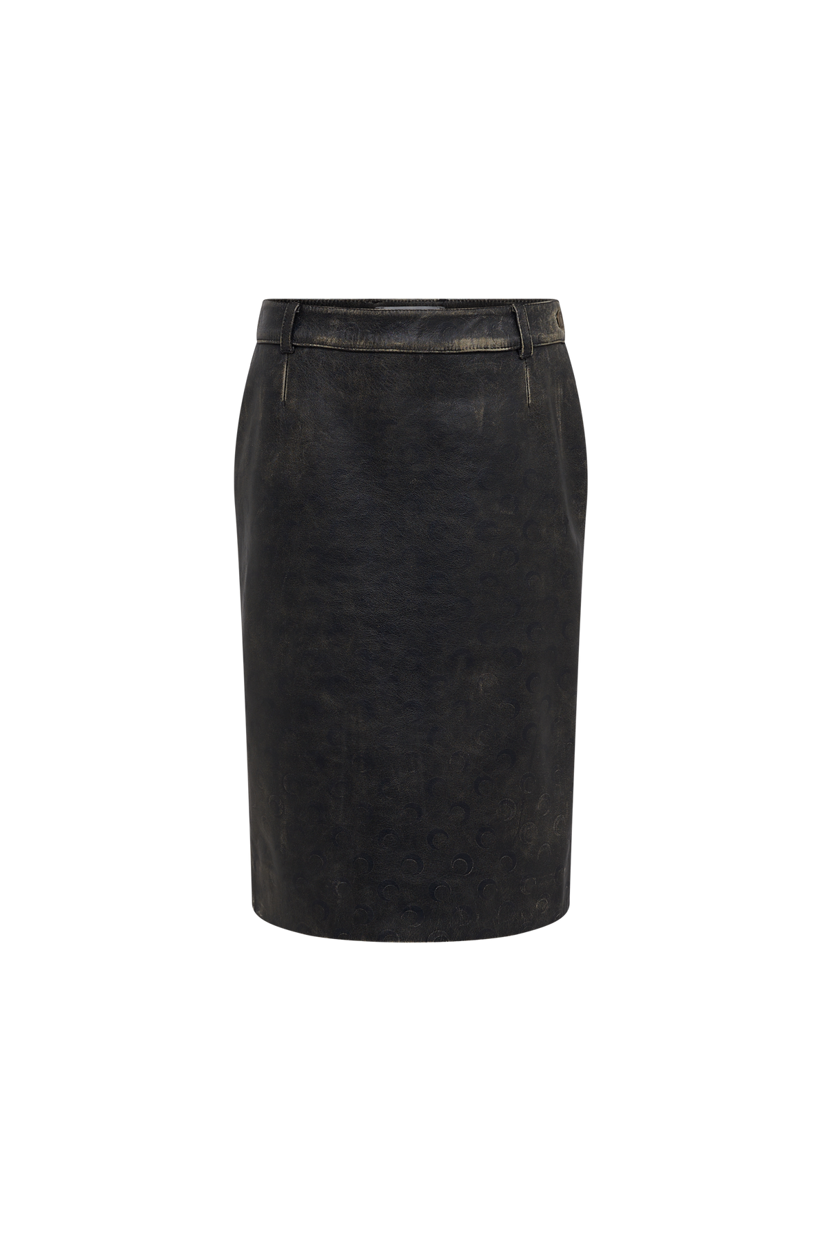 Vintage Moon Leather Midi Skirt - Gris