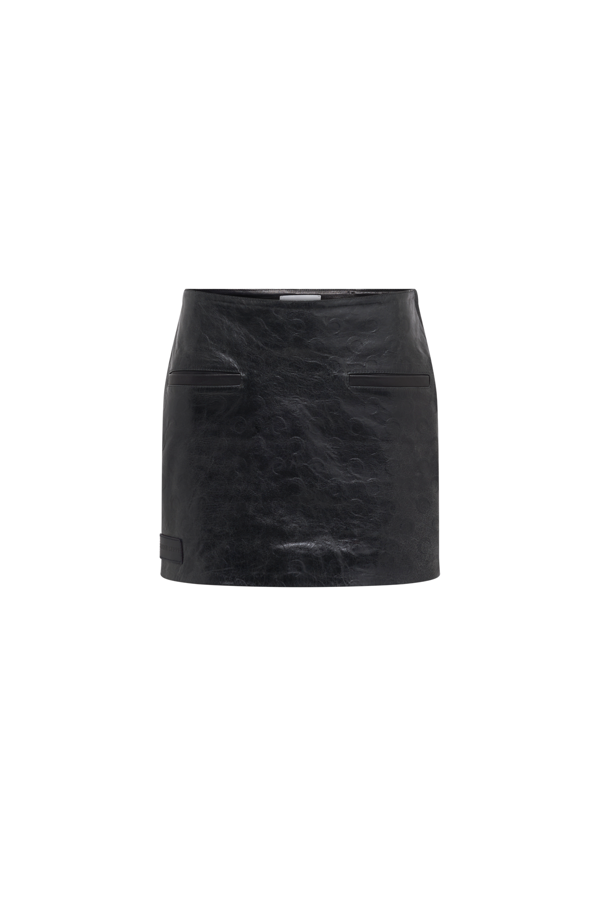 Glossy Moon Leather Mini Skirt - Noir