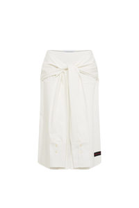 Regenerated Cotton Percale Wrapped Midi - Blanc