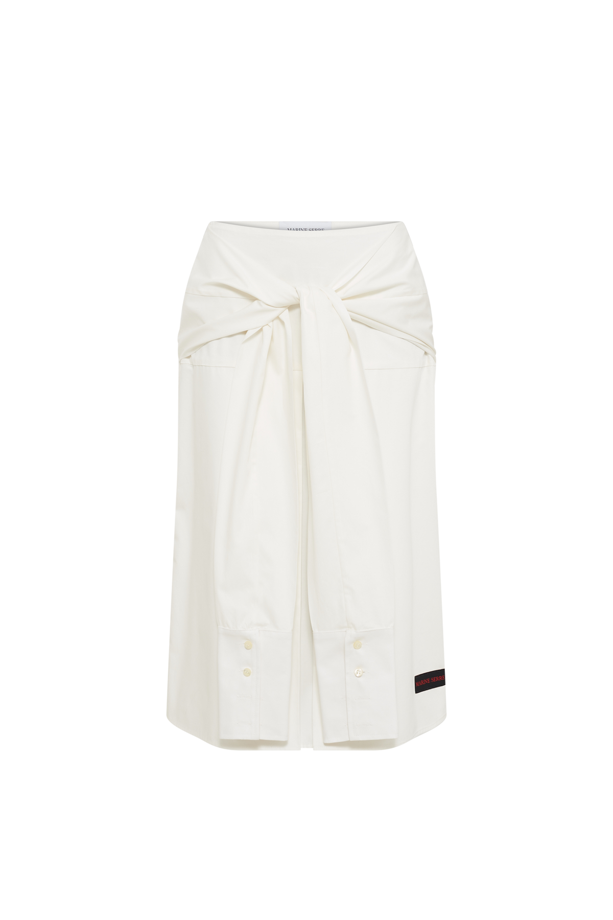 Regenerated Cotton Percale Wrapped Midi - Blanc