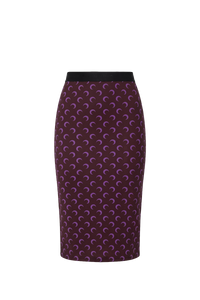 Moon Printed Jersey Knee Length Skirt - Violet