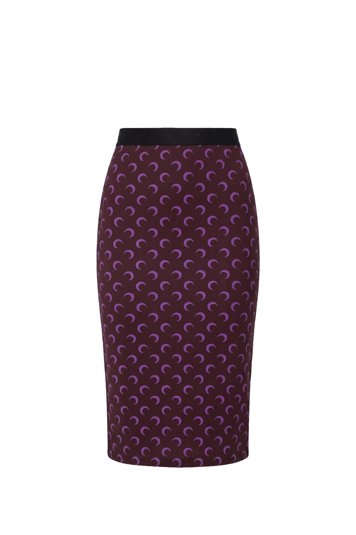 Moon Printed Jersey Knee Length Skirt - Violet