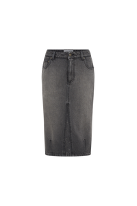 Moon Laser Grey Wash Denim Knee Length S - Gris