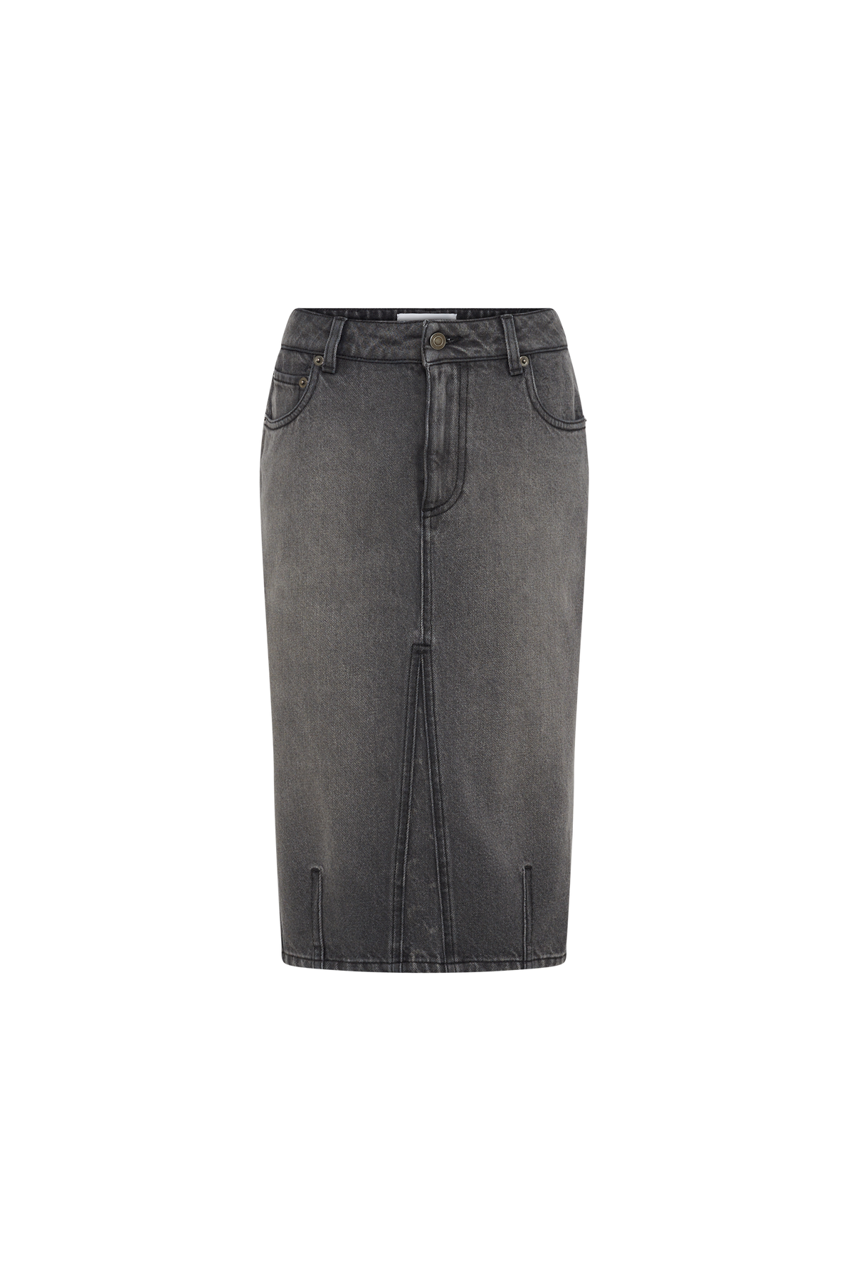 Moon Laser Grey Wash Denim Knee Length S - Gris