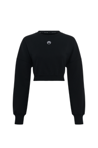 Moon Logo Fleece Cropped Sweatshirt - Noir