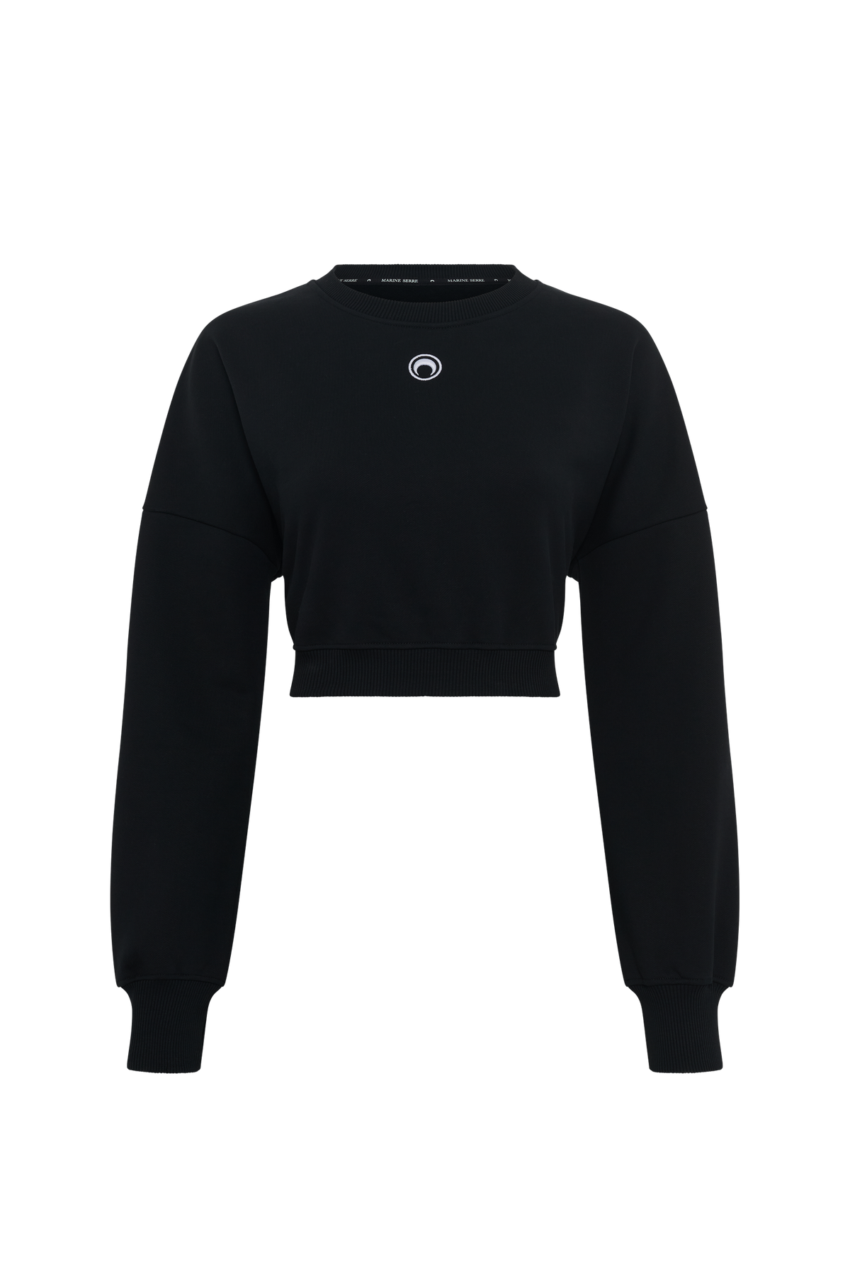 Moon Logo Fleece Cropped Sweatshirt - Noir